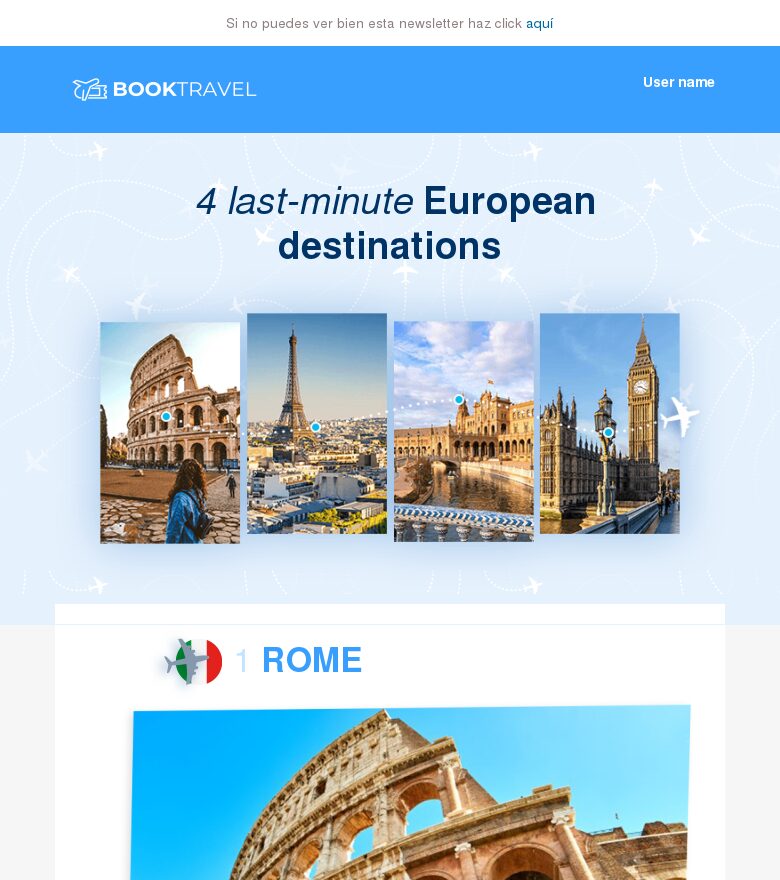 Template email marketing Europa