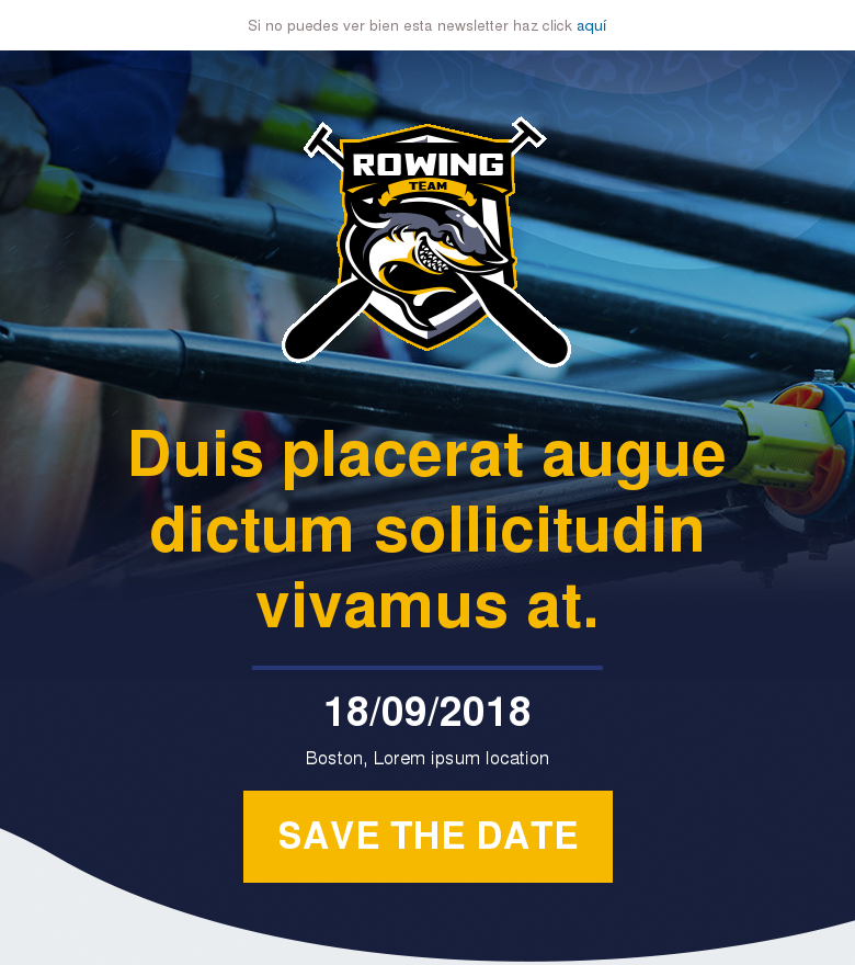 Plantilla email marketing Equipo de remo