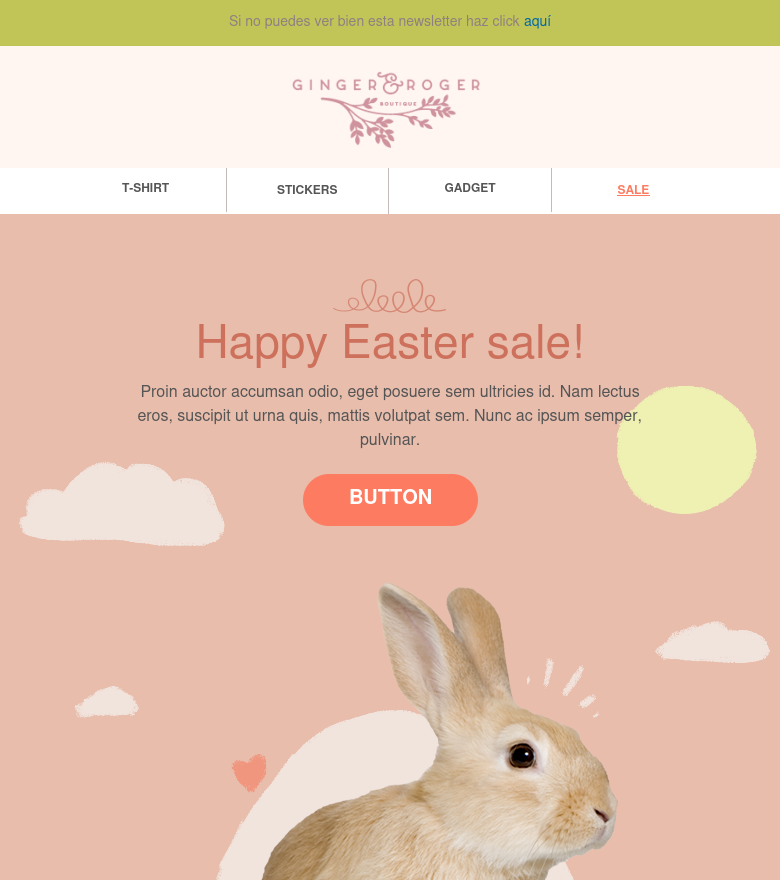 E-Mail-Marketing-Vorlage Conejo de pascua