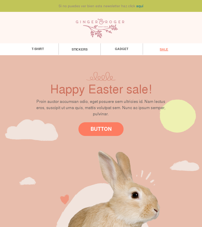 Plantilla email marketing Conejo de pascua