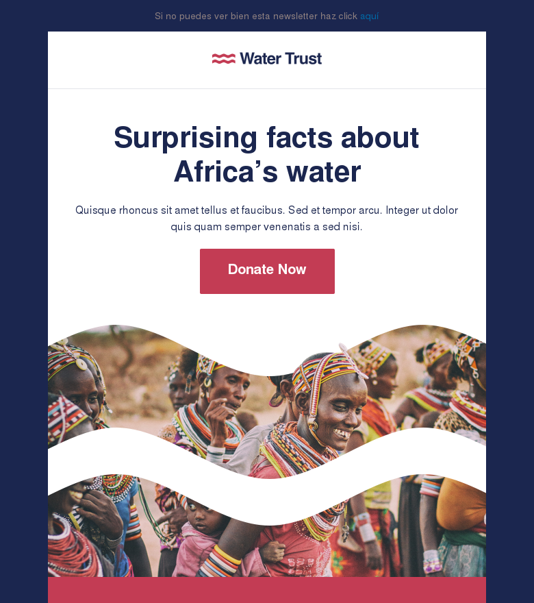 Plantilla email marketing Cada gota cuenta