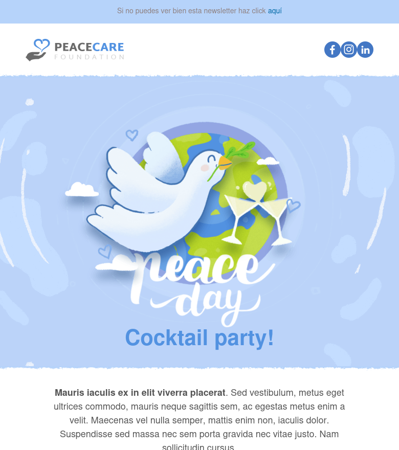 E-Mail-Marketing-Vorlage Día de la paz