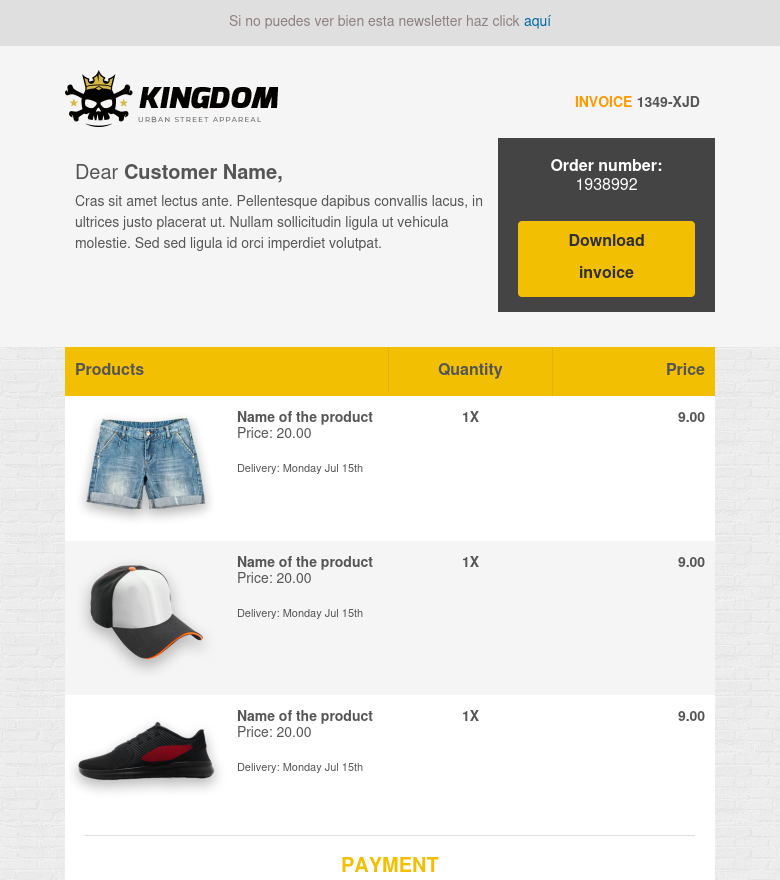E-Mail-Marketing-Vorlage Factura