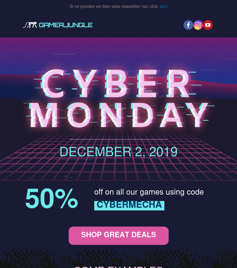 E-Mail-Marketing-Vorlage Cyber monday promo