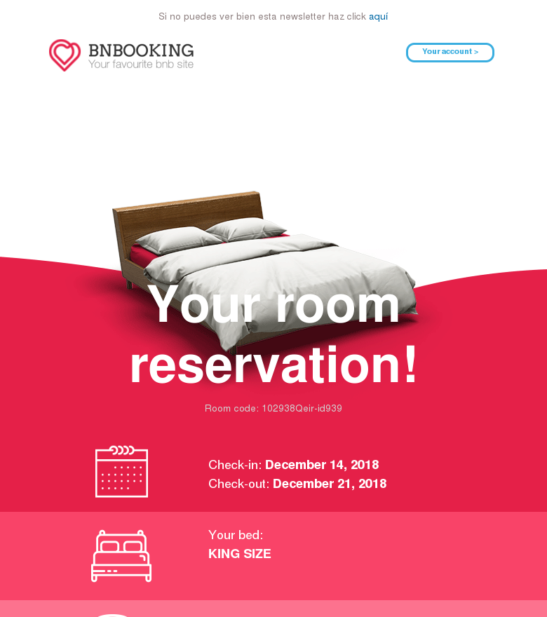 Plantilla email marketing Reserva