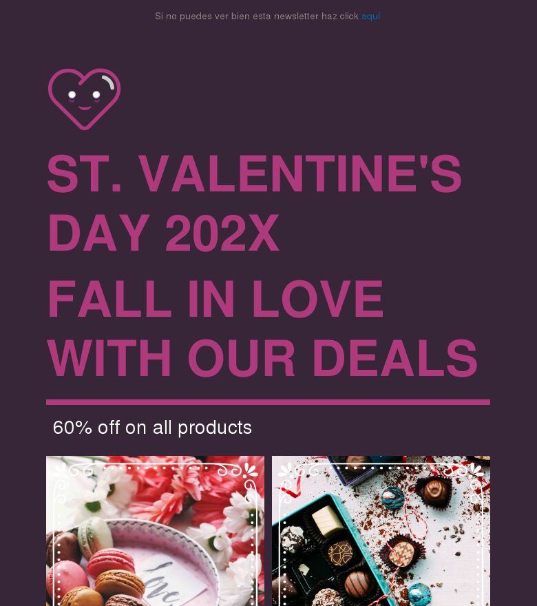 Template email marketing San Valentín