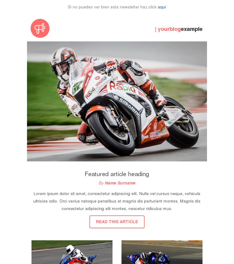 Email marketing template Motos