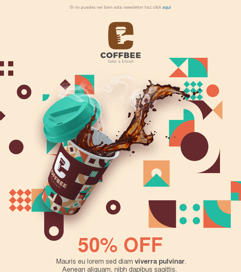 Plantilla email marketing Café