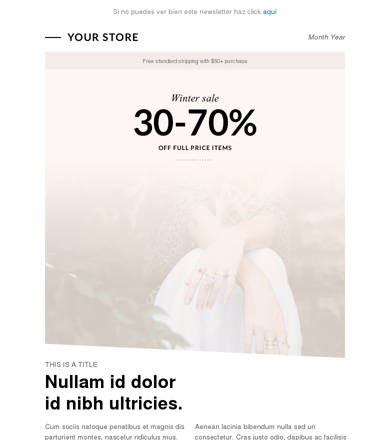 Plantilla email marketing Descuento elegante