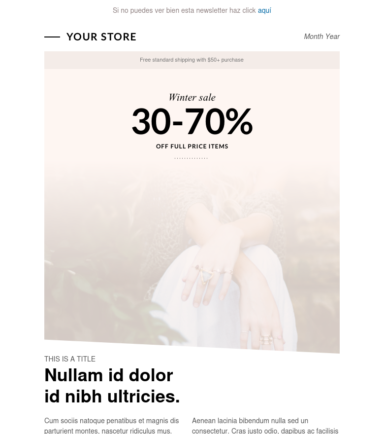 E-Mail-Marketing-Vorlage Descuento elegante