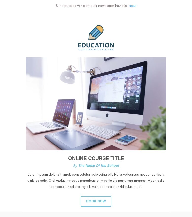 Template email marketing Educación a distancia