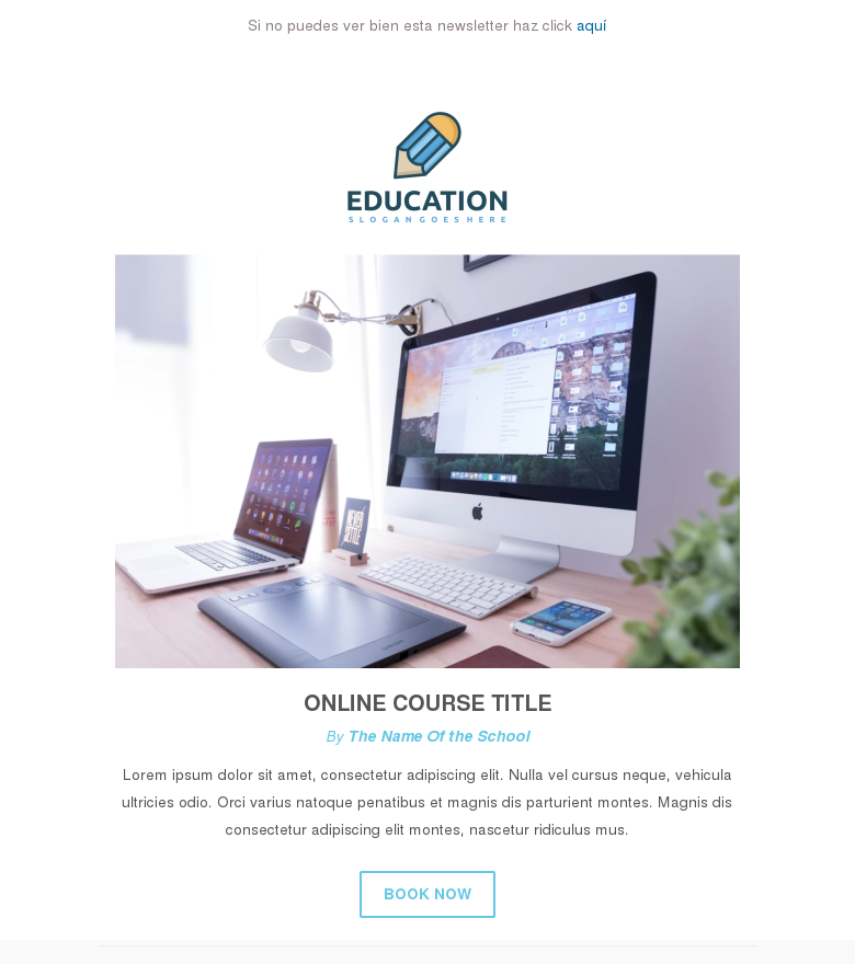 Plantilla email marketing Educación a distancia