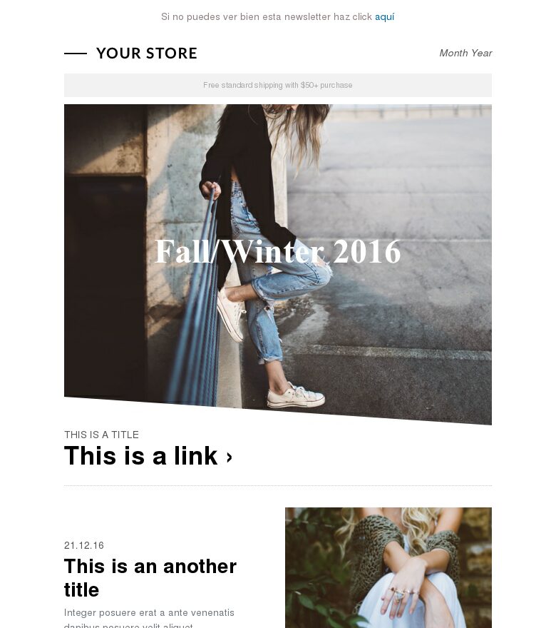 Template email marketing Moda zine