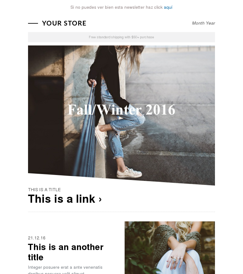 Plantilla email marketing Moda zine