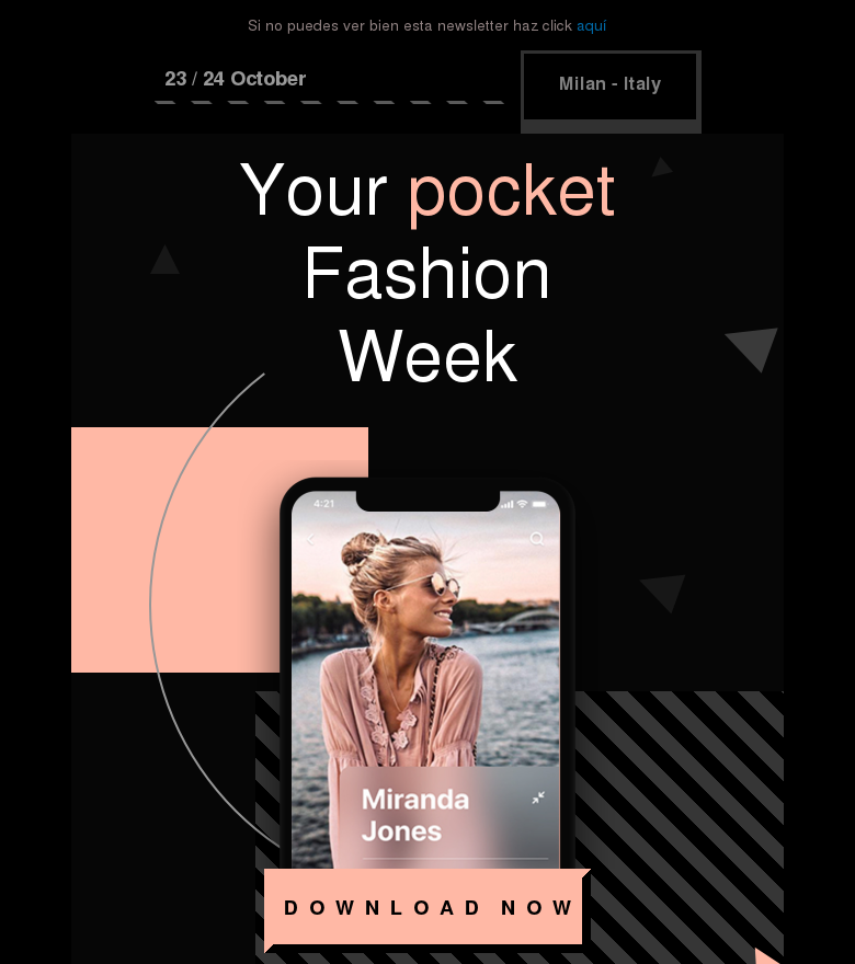 Plantilla email marketing Semana moda