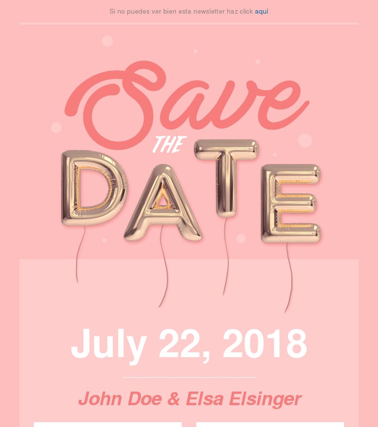 Template email marketing Boda fecha