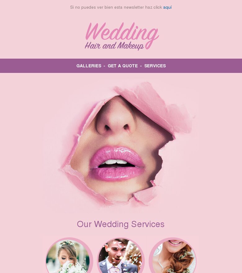 Template email marketing Boda maquillaje