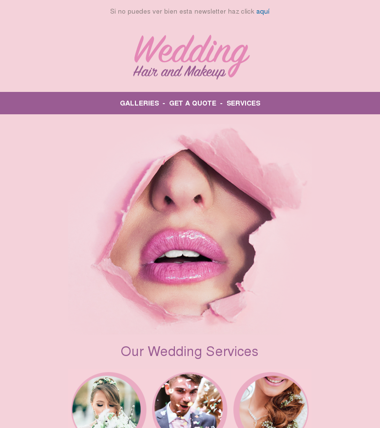 Plantilla email marketing Boda maquillaje