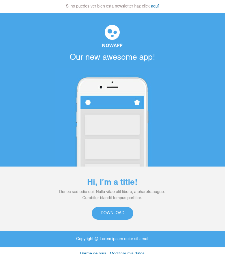 Plantilla email marketing App lanzamiento