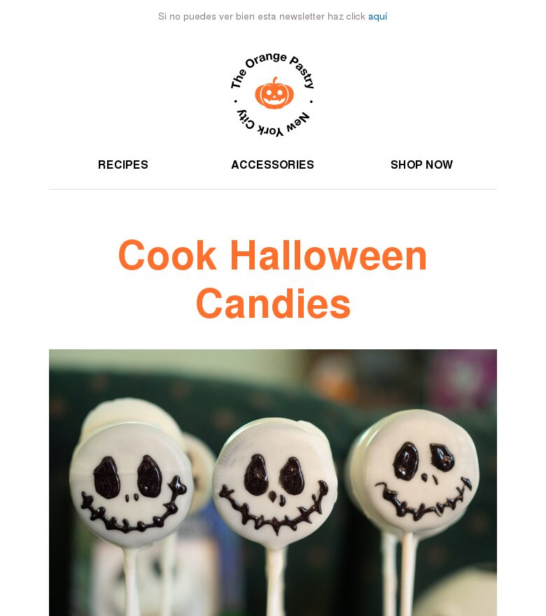Template email marketing Halloween naranja