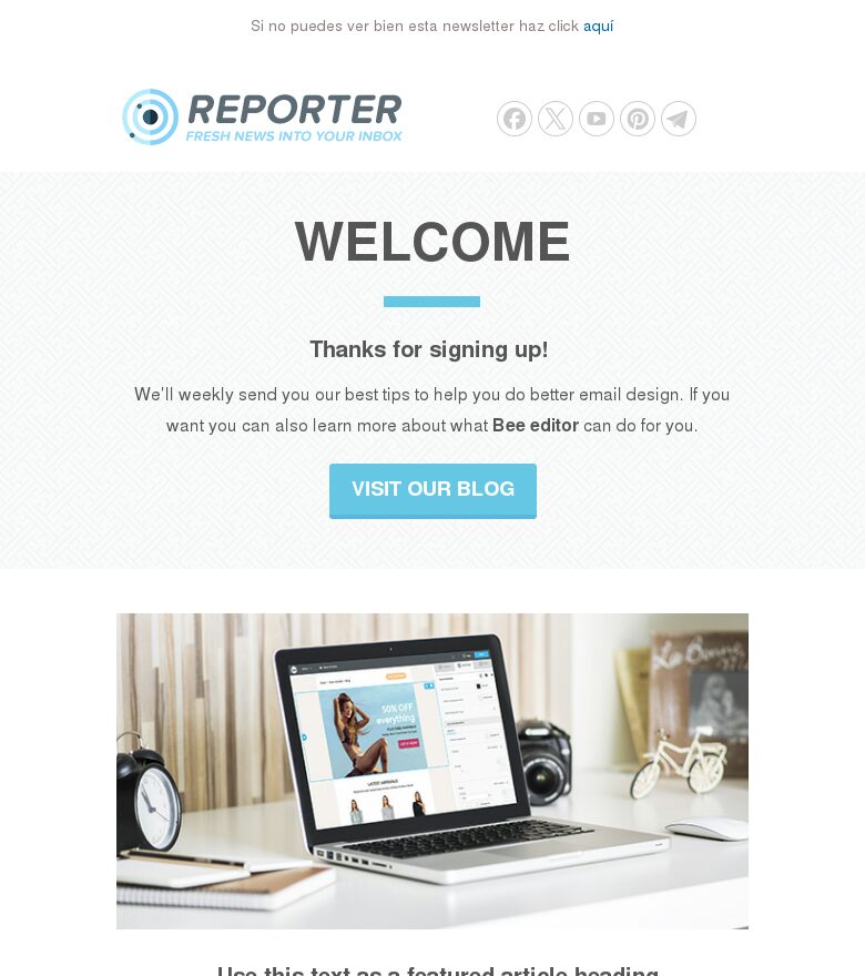 Email marketing template Newsletter blog