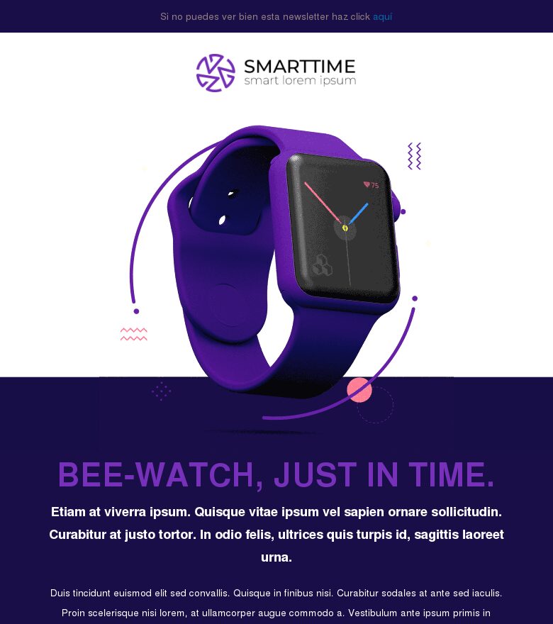 Template email marketing Smartwatch