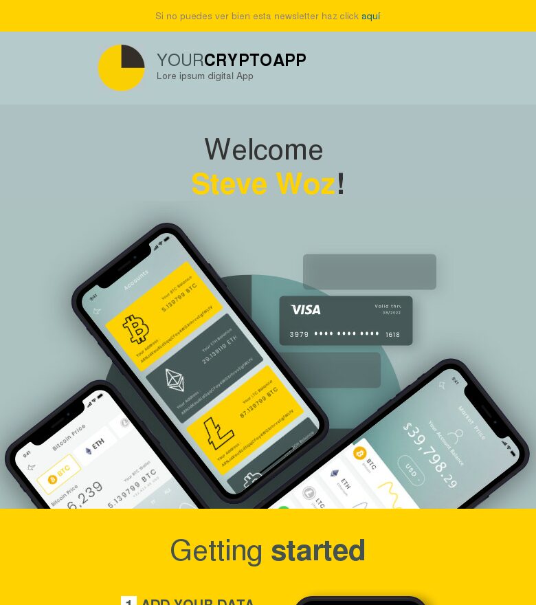 Template email marketing App banca