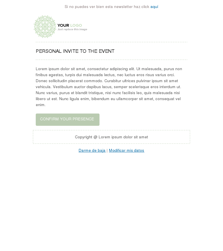 Plantilla email marketing Básica invitación