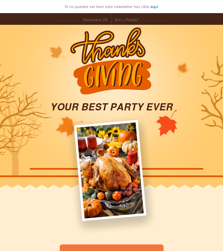 Plantilla email marketing Acción de gracias