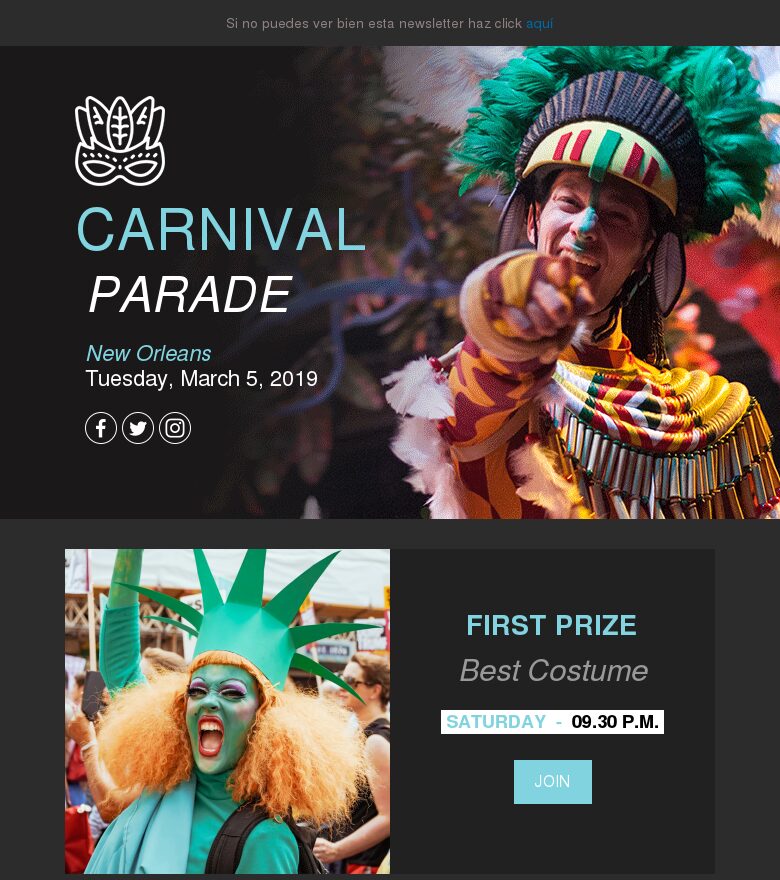 Template email marketing Carnaval