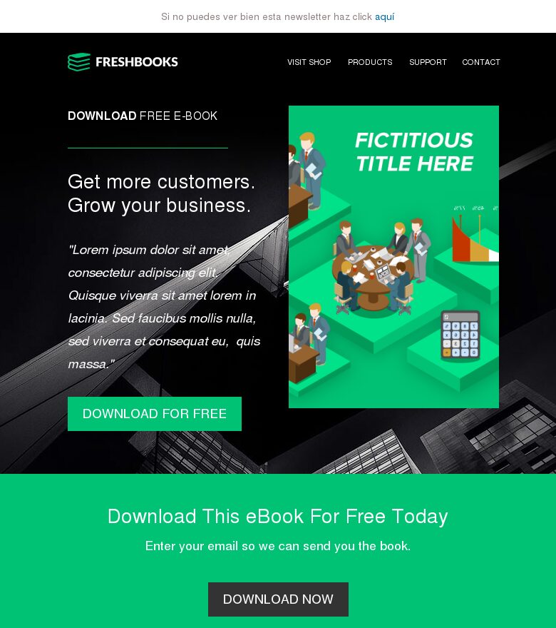 Template email marketing Libros