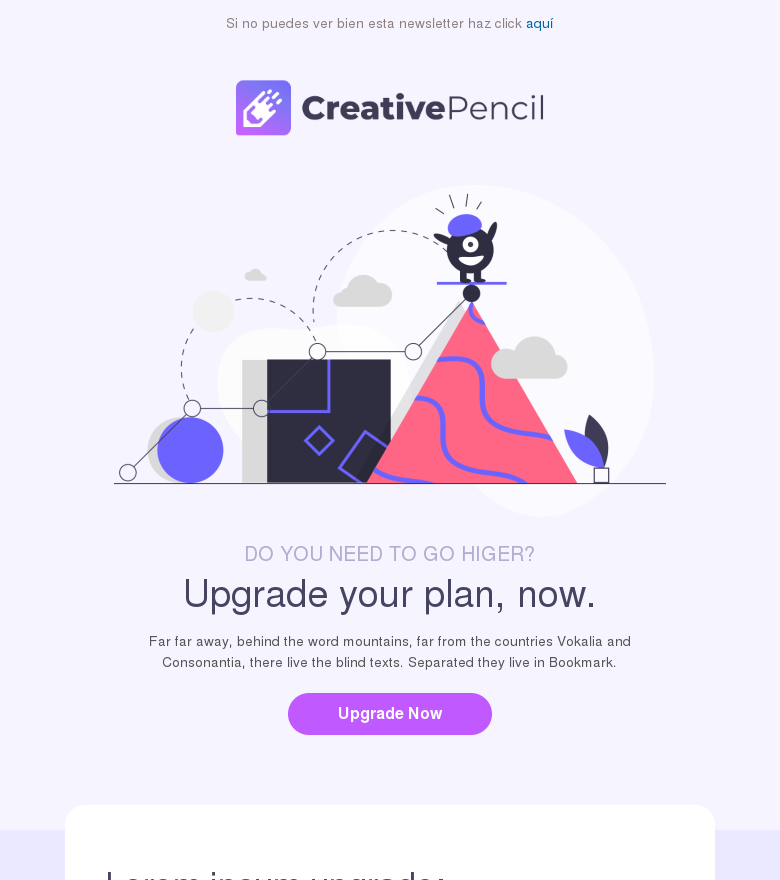 Plantilla email marketing Cambio de plan