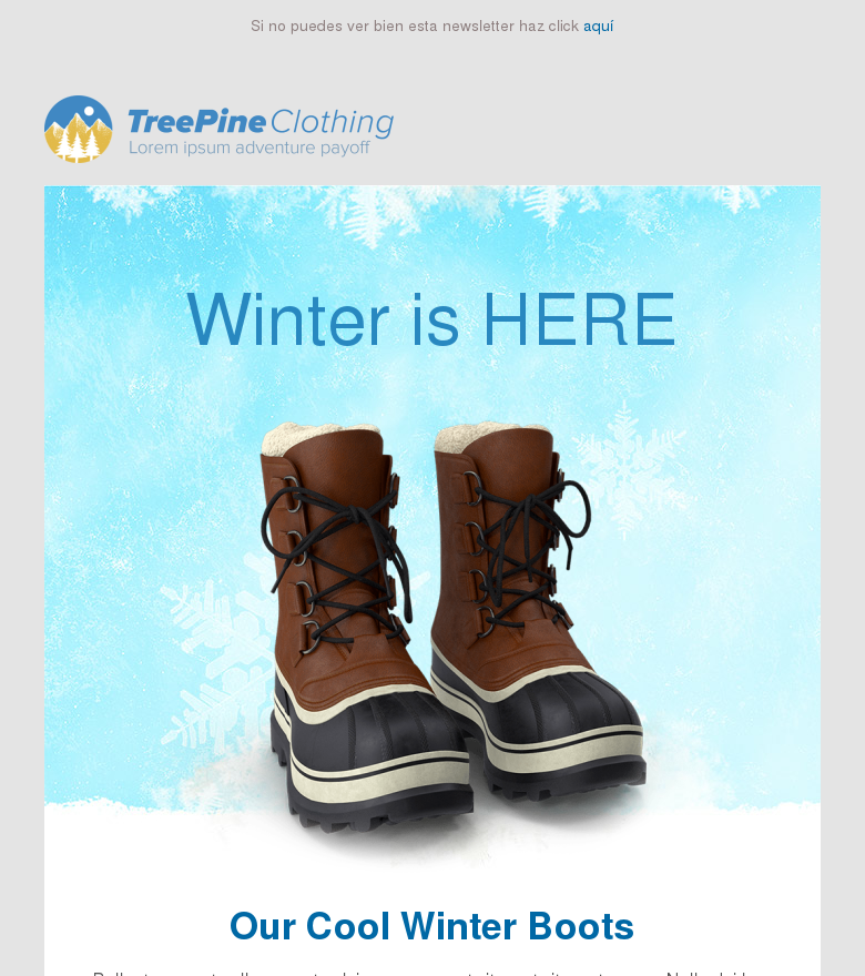 Plantilla email marketing Invierno