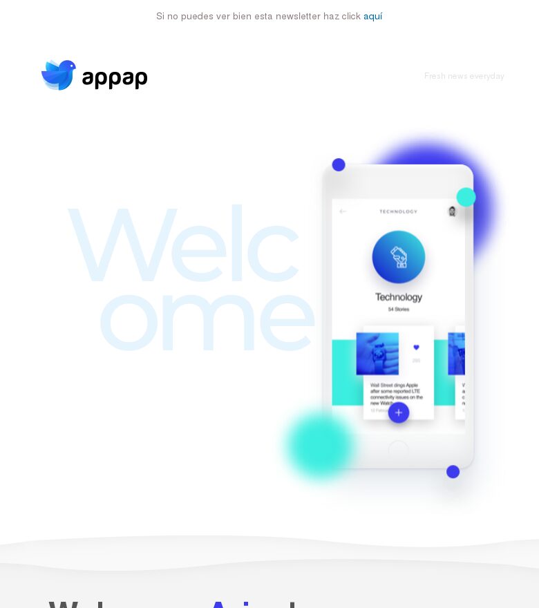 Template email marketing Bienvenida