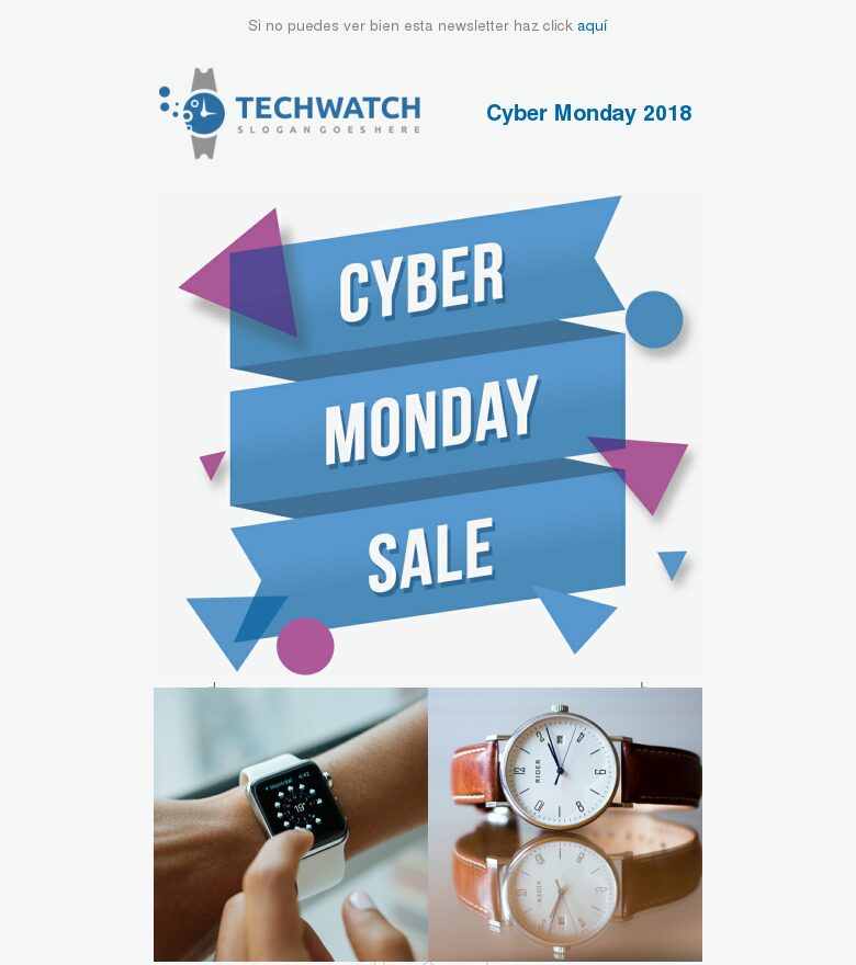 Email marketing template Cyber Monday