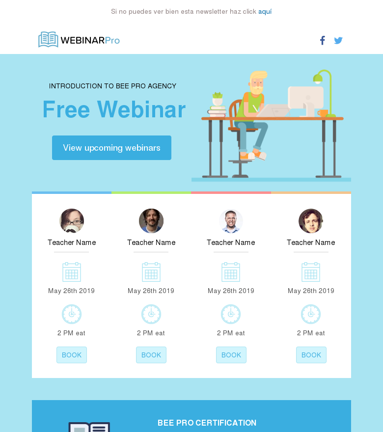 Plantilla email marketing Webinar