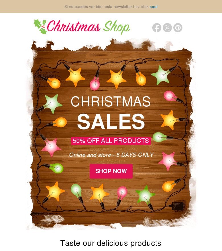 Template email marketing Navidad