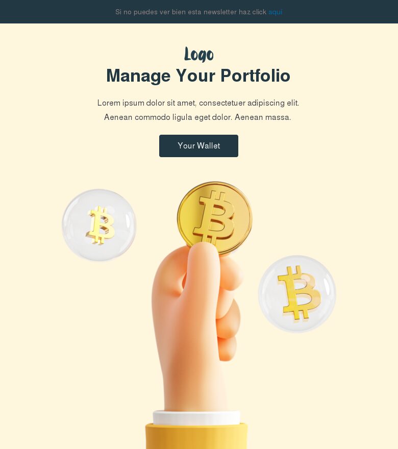 Plantilla email marketing Tu rendimiento cripto mensual