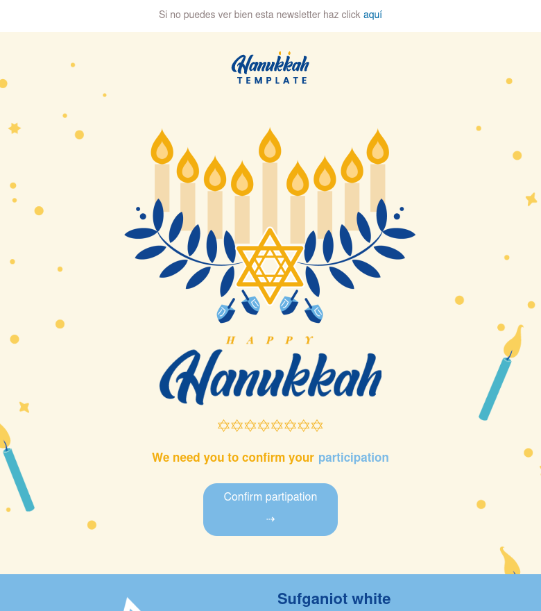 E-Mail-Marketing-Vorlage Hanukkah 2020