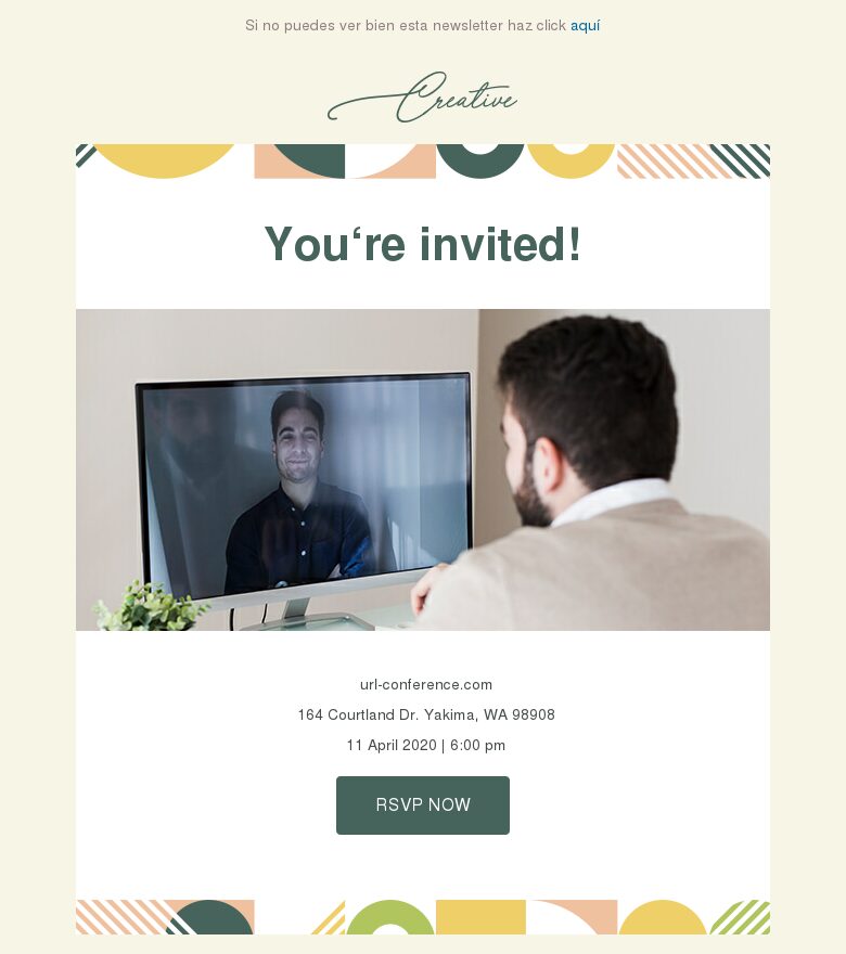 Template email marketing Invitación a la reunión
