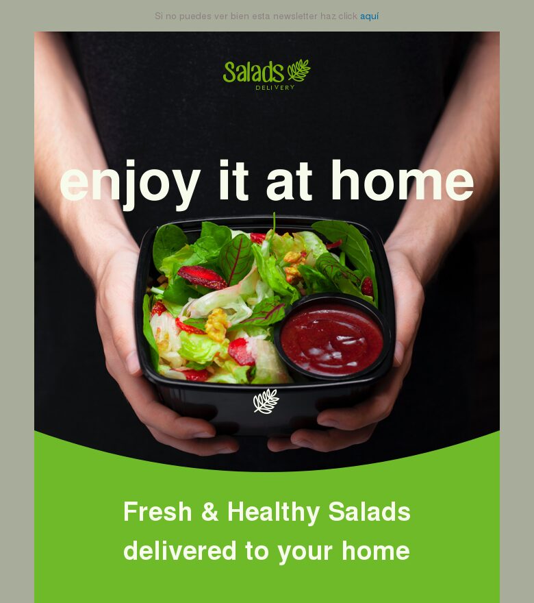 Template email marketing Comida a domicilio