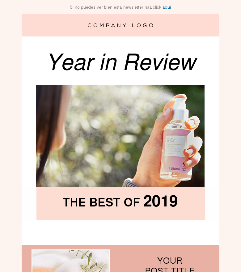 Plantilla email marketing Year in review