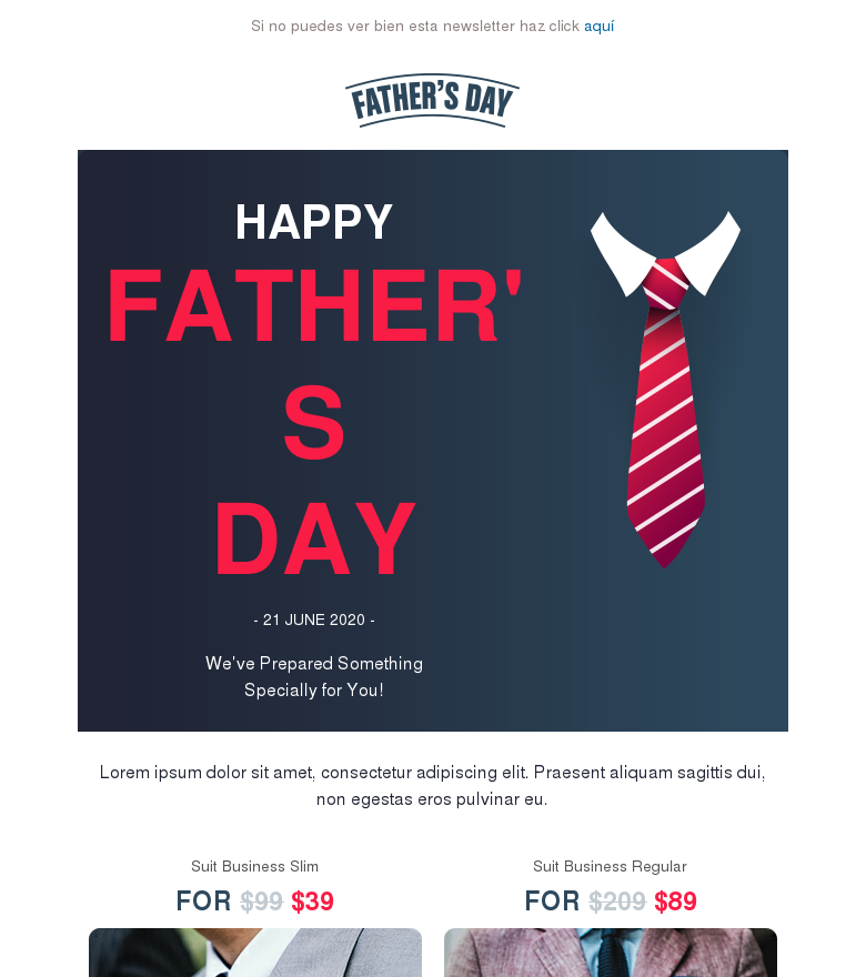 Plantilla email marketing Fathers day in style