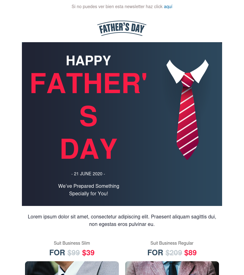 E-Mail-Marketing-Vorlage Fathers day in style