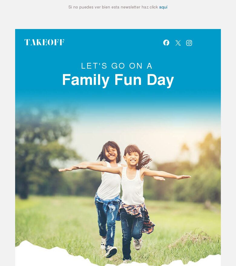 Template email marketing Día de diversión en familia