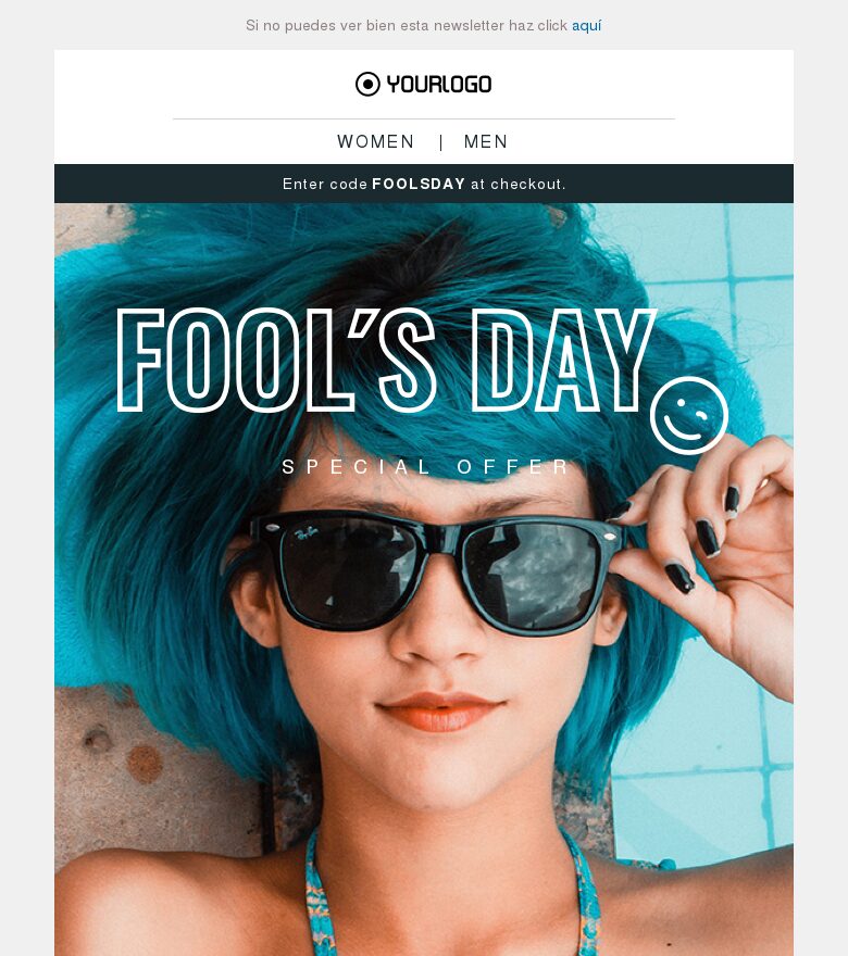 Template email marketing Oferta especial del Día de los Inocentes