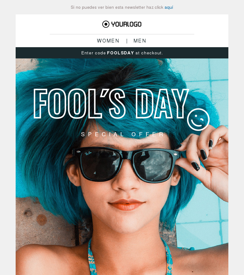 Plantilla email marketing Fools day special offer