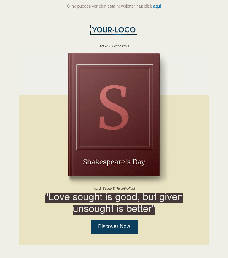 E-Mail-Marketing-Vorlage Shakespeares day