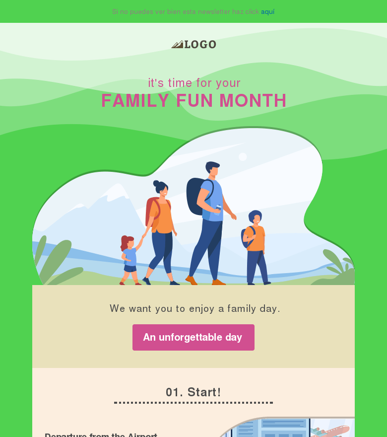 Plantilla email marketing Family fun month 2