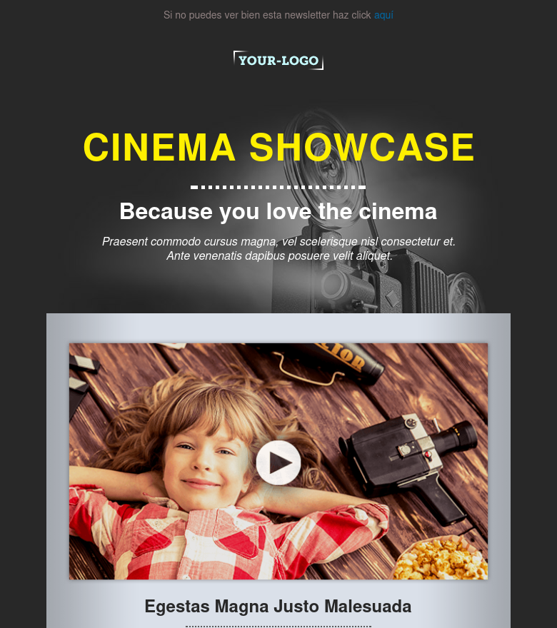 E-Mail-Marketing-Vorlage Cinema showcase